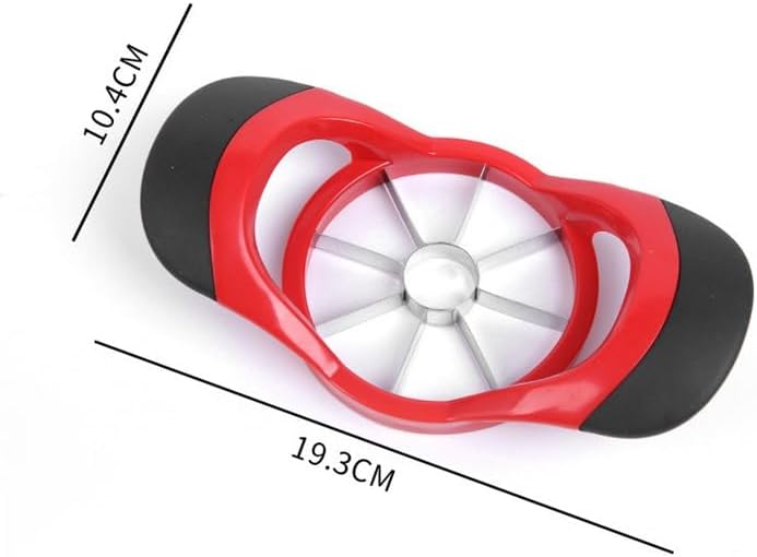 Apple Vegetables and Fruits Slicer and Corer, Stainless Steel, 8-Slice, Large Size 4.09 Inch Diameter, Easy Grip Handles, Red
