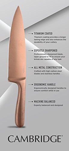 Cambridge Silversmiths Rame Cutlery Set With Block, 12-Piece Set #TOP3