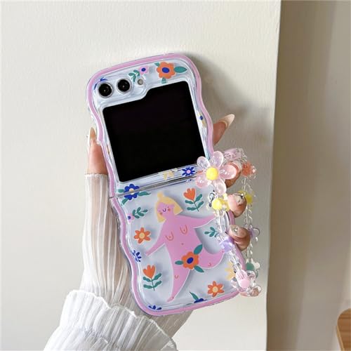 Coque Samsung Z Flip 5 motif fleur avec chaîne : le cadeau idéal pour ados et femmes