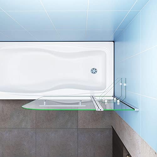 1200x1400mm 180 Pivot Chrome 6mm Glass Bathroom Shower Screen+Shelves+Towel Rail