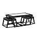 Signature Design by Ashley Kelton Contemporary Coffee Table with 2 Upholstered Nesting Stools, Dark Brown