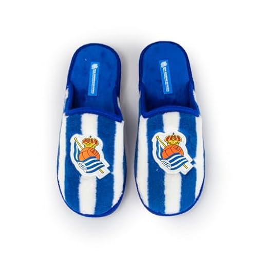 MARPEN SLIPPERS, Zapatillas de Casa Ligeras de Invierno Oficiales de la Real Sociedad de Fútbol para Hombre o Mujer, Abiertas Blanquiazules, Talla 44 | Ya disponible en tu tienda friki favorita! En mundofriki.es!