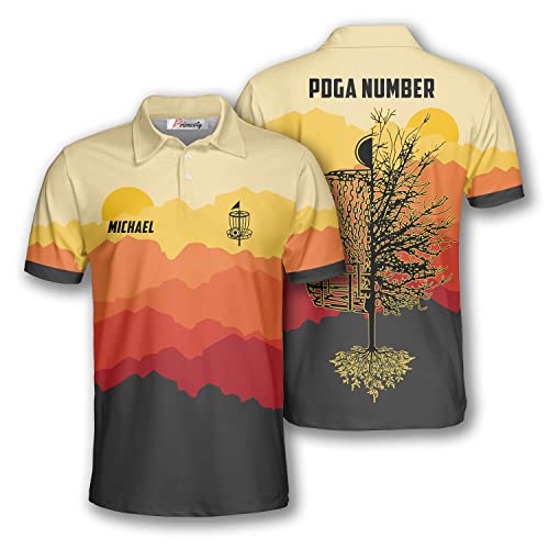 Primesty Personalized Disc Golf Polo Shirts For Men, Custom Name Disc Golf Shirts For Team, Disc Golf Jerseys Size S-5Xl #TOP4
