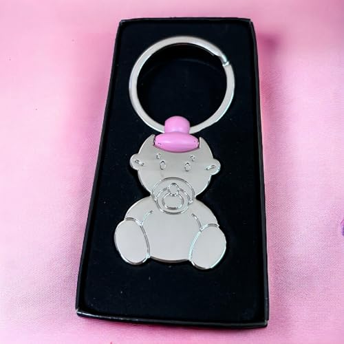 Miniatura 3 de Curia Grabador - Pack 10 Llaveros Bautizo Niña Personalizados Con Nombre Y Fecha - Recuerdo De Metal Grabado, Rosa. Detalles Originales Para Bautizo