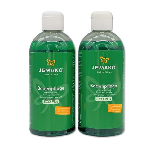 Jemako Bodenpflege 2 x 500 ml – Wischpflege für Laminat, Fliesen, PVC, Linoleum, Marmor & lackiertes Parkett – reinigt und pflegt wasserbeständige Böden – Bodenreiniger Set für Haushalt
