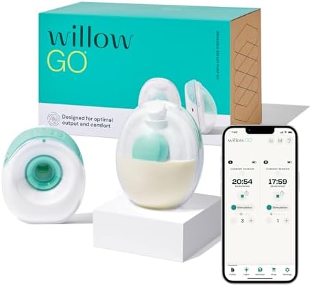 Willow Go Wearable Breast Pump, Hands Free Double Electric Breast...