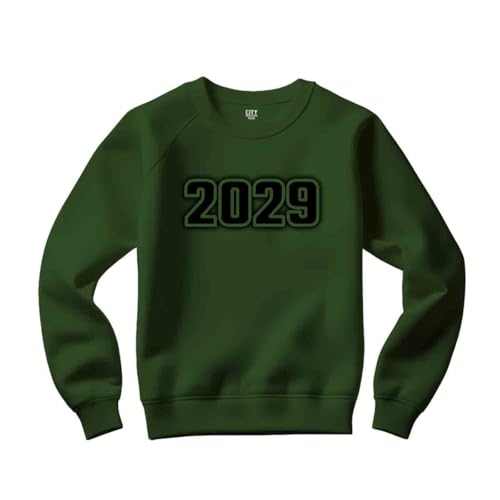 [CITY POSTERS PLUS] 2029 Year Unisex Sweatshirt (Olive Green, XXL)