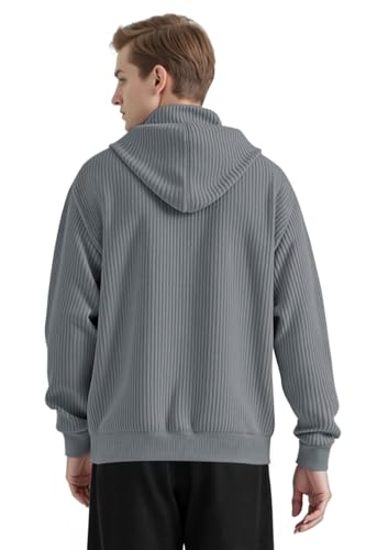 GINGTTO Mens Quarter Zip Pullover Hoodie Corduroy Sweatshirt Men Mock Neck2