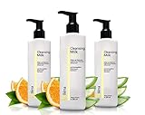 🌼 La Leche limpiadora facial actua como un desmaquillante facial corrector de ojeras y contiene Vitamina E antiarrugas y Aloe Vera hidratante y calmante facial.