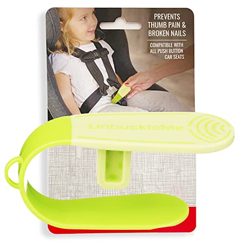 Image of UnbuckleMe Car Seat Buckle Release Tool - Easy Opener Aid for Arthritis, Long Nails, Older Kids - Button Pusher for Infant, Toddler, Convertible 5 pt Harness car Seats - As Seen on Shark Tank (Lime)