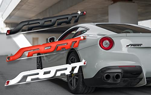 Lzaoa 2Pcs Sport Car 3D Metal Emblem Sticker, Streamline Black Sport Logo Emblem Decals All Models Fender Trunk Emblem Vehicle Car Motorcycle Badge Decals (Streamline Sport Black) #TOP4