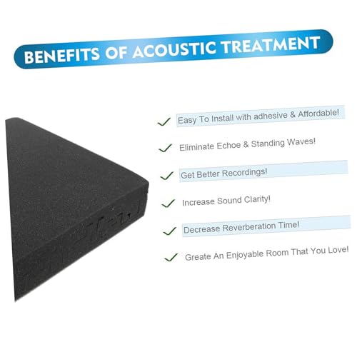 6 Piezas Paneles Acústicos con Escalonado para Pared para Cuarto de Batería Negro PU miniatura 3