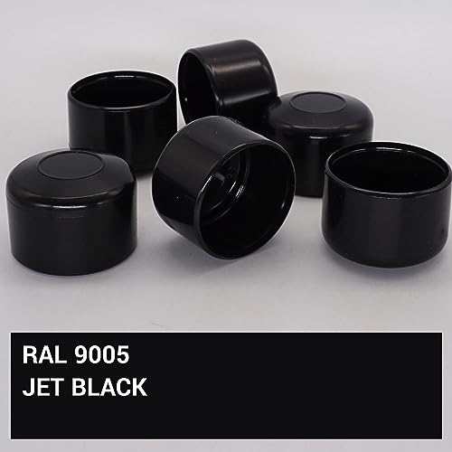 SKIR'CO (20 pcs) Fence Post Caps, Round 38 mm Black Plastic Caps for Round Fence Posts Fence Post Covers, Black RAL 9005 Colour - Image 3
