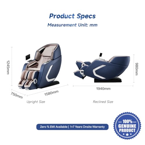Image of ROTAI R-NEXA 4D Robotic Massage Chair with Rovo Walking Technology | Dual-Core Synergy System | Bi-Stretch Deep Stretching | 38-Airbag Full Body Air Compression Massage Chair (Blue)