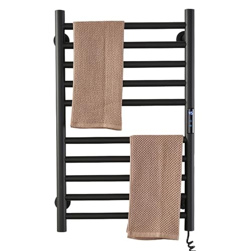 Chauffe-serviettes mural avec minuterie 1-8h et écran LCD numérique pour régler la température