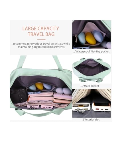 Image of Rolling Duffle Bag with Wheels, Expandable Foldable Travel Duffle Bag with Telescopic Handle, Portable Wheeled Luggage Bag for Travel, Lightweight Foldable Suitcase Bag for Men & Women (Bule)
