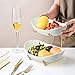 HOMKULA 2 Tier Ceramic Fruit Bowl for Kitchen Counter, Tiered Fruit Basket for Countertop, Modern Multi Layer Fruit Display Stand for Party, Cute (Gold&White, Small)