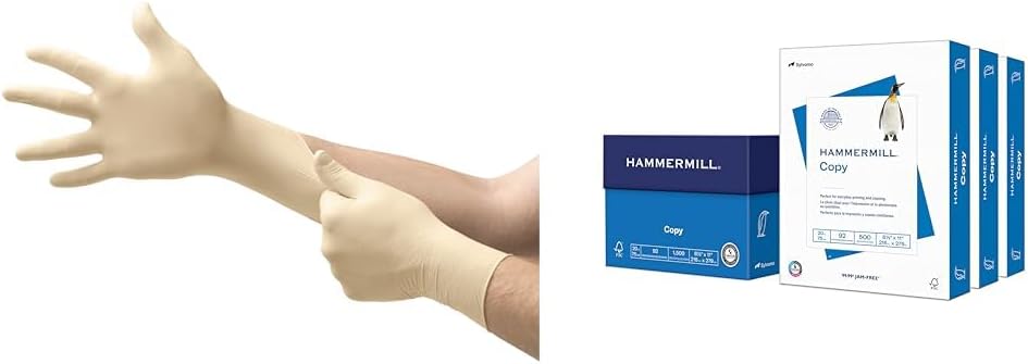Diamond Grip MF-300 Disposable Gloves in Latex Multi-Purpose, Powder Free Glove in Natural Rubber for Exam