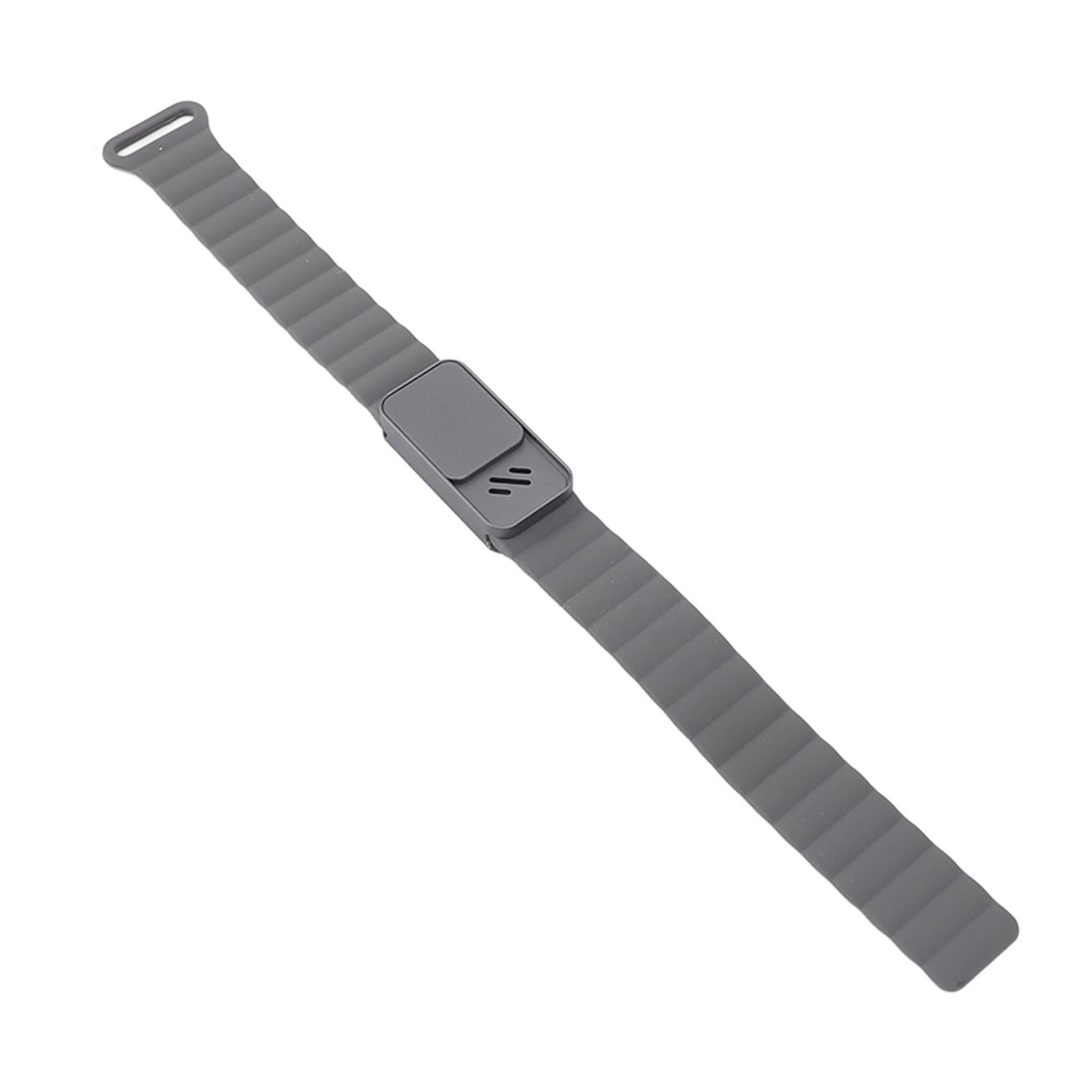 Pulsera difusora de aceites Esenciales, Pulsera de aromaterapia de Silicona de aleación de Aluminio, 3 Hojas de Fragancia, Plata Oscura para Hombres y Mujeres (Menta)
