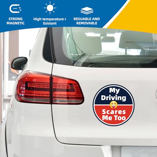Image of My Driving Scares Me Too Magnet Decal for Car ， Funny Bumper Truck Sticker，Waterproof, Sunscreen and Non-Fading Color