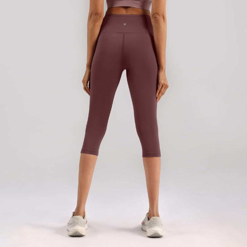 Image of BlissClub Womens The Ultimate Capris, 3 /4th Length Pants, Super- High Waist, 2 Pockets, Wide Waistband, Activewear for Women