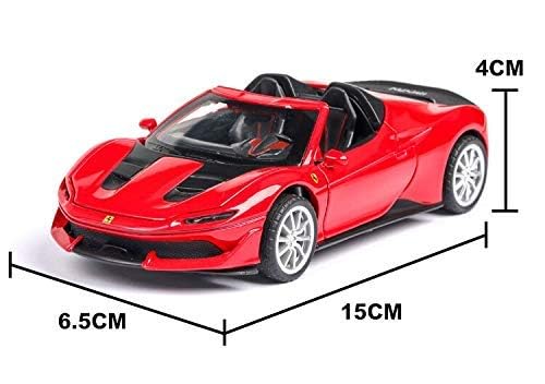 Image of Ferrari J50 Model Car with Box, Zinc Alloy Pull Back Toy car with Sound and Light for Kids Boy Girl Gift [Colors as Per Stock]