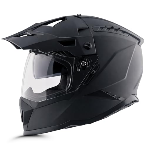 Image of Vega VF 11 Dirt-X Solid Full Face Riding Helmet with Matte Shock Absorbing Shell, Aerodynamic Design, Ventilated Interior, Comfortable Fit, Durable Riding Helmet - Dull Black -XL
