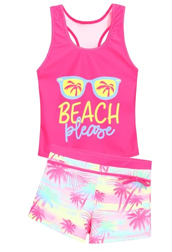Image of Akokvlar Girls Two Piece Bathing Suit Swimsuit Tankini Swimwear with Boyshort