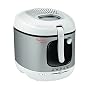 Moulinex Friteuse à huile, Cuve 3 L, Revêtement antiadhésif, Thermostat, Voyant lumineux, Tamis filtrant breveté, Filtre charbon, Mega AM480070, Blanc / Silver