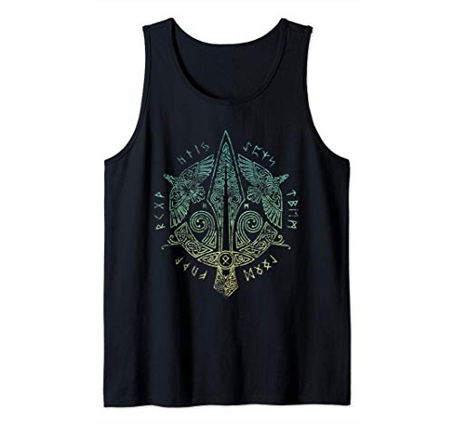 Gungnir Odin's Spear Viking Norse Rune Worn Color Tank Top