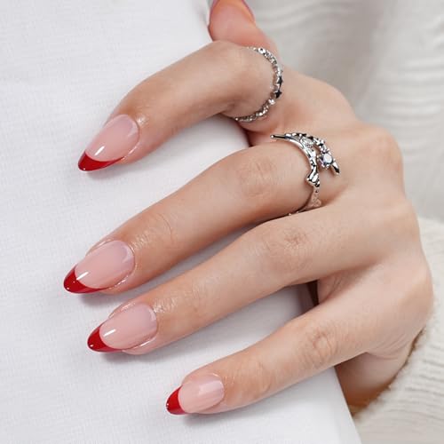 Sifvoo French Tip Press on Nails, Short Press on Nails