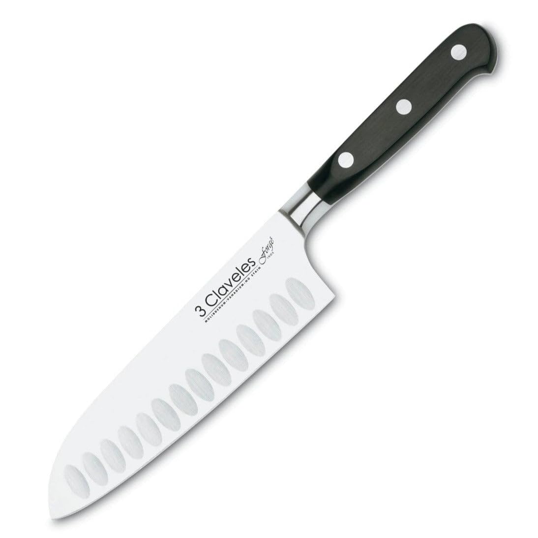 3 Claveles Forgé - Coltello Santoku alveolato forgiato, 17 cm