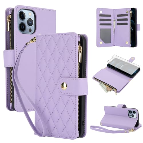 Coque iPhone 12 Pro Max protection verre trempé étui fermeture éclair support