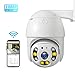 Produktbild PTZ Kamera Aussen WLAN IP Dome Überwachungskamera 1080P Pan 355°/ Tilt 90°, Zwei Wege Audio, AI Alarm, Infrarot-Nachtsicht, Bewegungserkennung, IP66 Wasserdicht, Fernzugriff