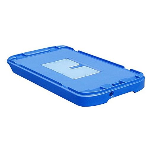 3 Deckel für Postkisten, Kunststoffbehälter, Stapelbox, mit Einsteckfach, NEUWARE! (blau)