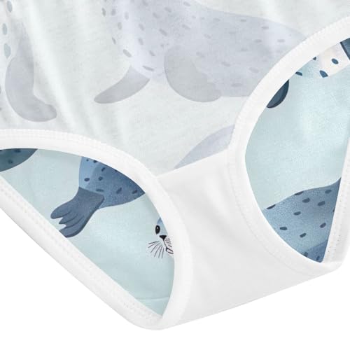 Toddler Briefs, Seal Blue Cotton Underwear Girls, 2T–8 Years4