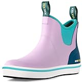 Kalkal Women's Deck Boots, Anti-Slip Deck Boots, Lightweight Fishing Boot for Women, Waterproof Ankle Rubber Rain Boot for Boating, Camping, Farming & Outdoor Work (Size 5-11)