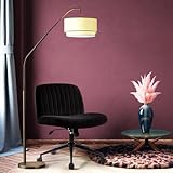 IWMH Armless Office Chair, Desk Chair with Wheels,Ergonomic Criss Cross Legged Chairs with Fabric Padded,Height Adjustable Wide Seat Computer Chairs,Mid-Back Swivel Vanitychair for Home Office Black - Image 10