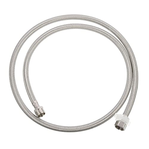 Operitacx 304 Tubo De Extensión De Lavadora Inoxidable Acero Extensor Línea De Suministro De Agua Manguera De Agua De Extensión De Lavadora Manguera De Agua De Lavadora Silver Caucho Epdm