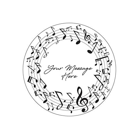 Orange Trading Dartmouth LTD A4 Edible Decor Icing Sheet PERSONALISED Music Notes 7-8" Circle Cake Topper Decoration - Great for larger cakes Cover