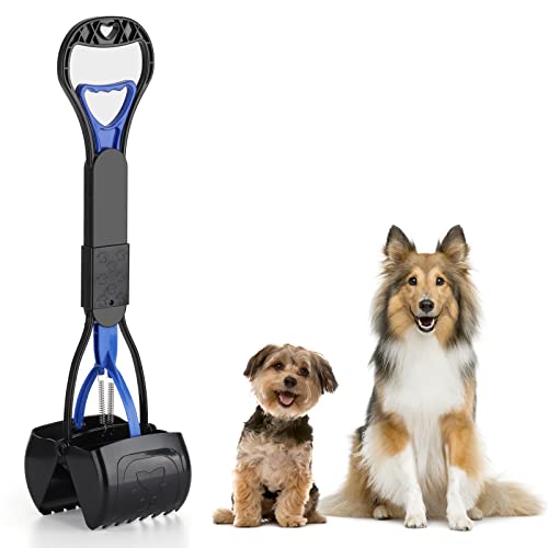 Image of Non-Breakable Pooper Scooper for Dogs and Cats with Long Handle High Strength Material and Durable Spring for Easy Grass and Gravel Pick Up
