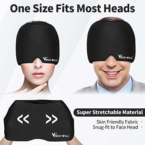 Headache Cap Migraine, Headache Relief Cap With 360° Fitting, Double Piece Gel Ice Cap, Headache Relief Hat For Migraine, Natural Hot Or Cold Therapy For Headache, Tension, Puffy Eyes, Stress Relief #TOP1