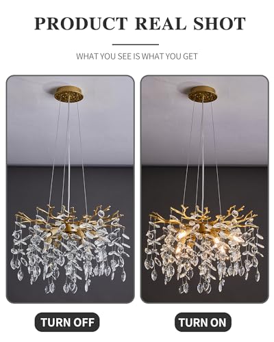 Luxury Gold Crystal Chandelier - Modern Tree Branch Design - Image 2