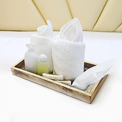 Nu Steel TR-240 Nusteel Mosaic Tray Towel Holder In Natural Wood & Silver Mosaic thumb #2