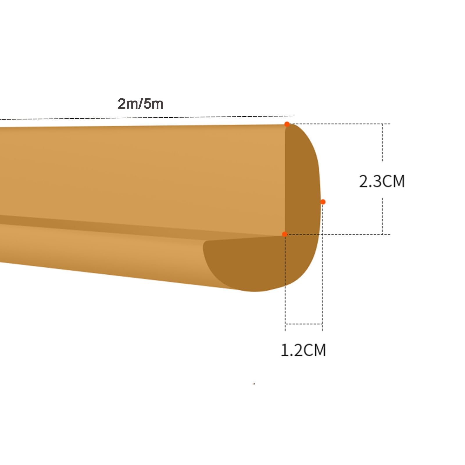 Listwa ochronna do krawędzi stołu, Szersze i grubsze meble stoły Odbojniki zabezpieczające przed dziećmi(Yellow,2.3cm*5m)