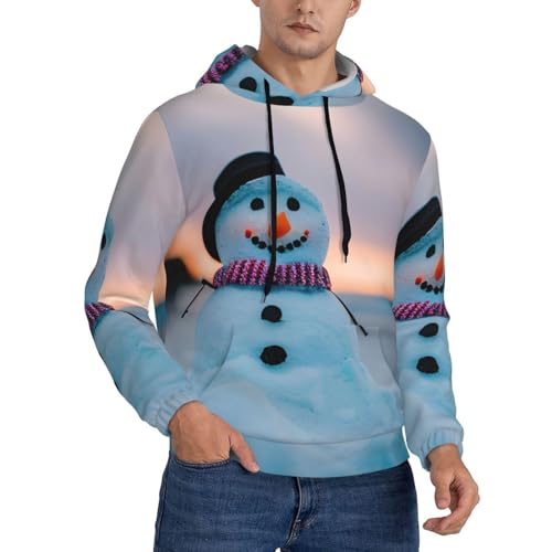 Sweat à capuche bonhomme de neige homme noir XL vêtement toutes saisons
