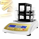 Medidor de densidad de oro, analizador de pureza de metales preciosos de alta precisión, ideal para pruebas de joyas con impresora