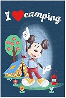 Flagology.com, Disney, Mickey Mouse, Mickey I Love Camping,Outdoor, Large, House Flag 28"x40", Exclusive Premium Fabric, Camping, Officially Licensed Disney