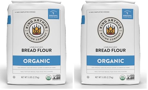 King Arthur Unbleached Organic Bread Flour - High Protein 12.7% for Lofty Yeasted Breads, Non-GMO,...