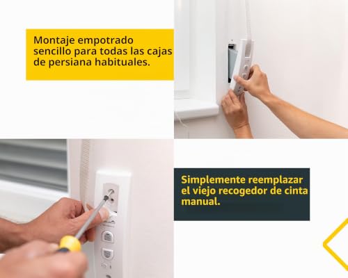 Miniatura 6 de Schellenberg 22745 Rollodrive 45, Motor Eléctrico Para Cintas De Persianas, Recogedor Hasta 4 M De Superficie, 23 Mm De Ancho, Fuerza De Tracción 12 Kg, Con Temporizador Automático